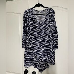 Susan Graver Textured Knit Asymmetrical Hem Tunic Women’s Size 3X